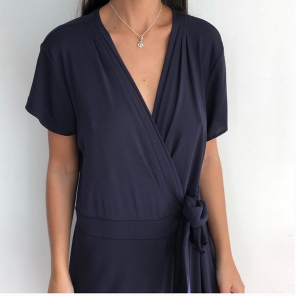 🎉 HP 🎉 NWT❣️Ann Taylor Petite Pleated Wrap Dress - Picture 2 of 6